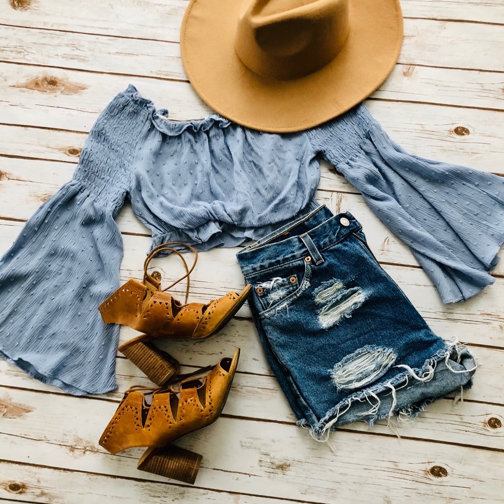 Bell sleeve crop top